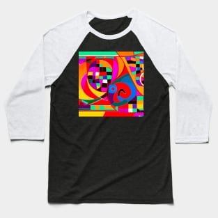 Abstract colourful design psychedelic Baseball T-Shirt